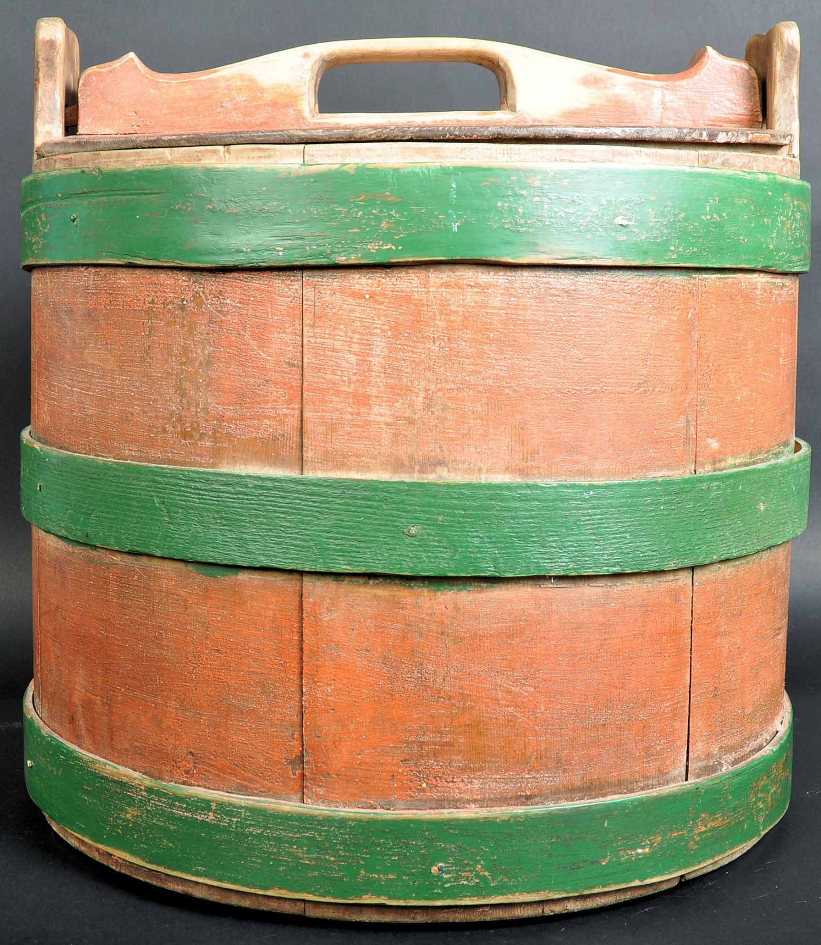 19TH CENTURY SCANDINAVIAN PAINTED MILK PAIL BUCKET