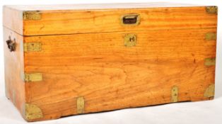 19TH CENTURY CAMPHOR WOOD BRASS BOUND STEAMER TRUNK