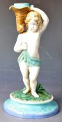 19TH CENTURY VICTORIAN HAND PAINTED MINTON CANDLESTICK HOLDER