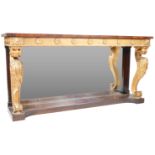 EARLY 19TH CENTURY GEORGE III GILT GESSO AND ROSEWOOD CONSOLE TABLE
