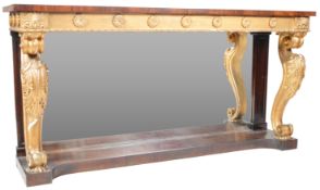 EARLY 19TH CENTURY GEORGE III GILT GESSO AND ROSEWOOD CONSOLE TABLE