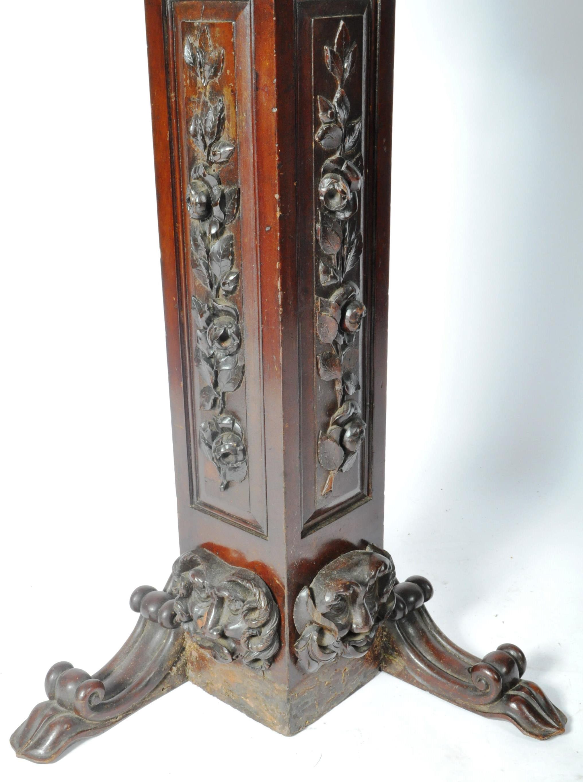 19TH CENTURY THICK CARVED JARDINIERE / PLANT STAND - Image 4 of 11