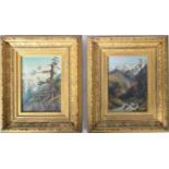 PAIR OF 19TH CENTURY SWISS ALPINE OIL PAINTINGS