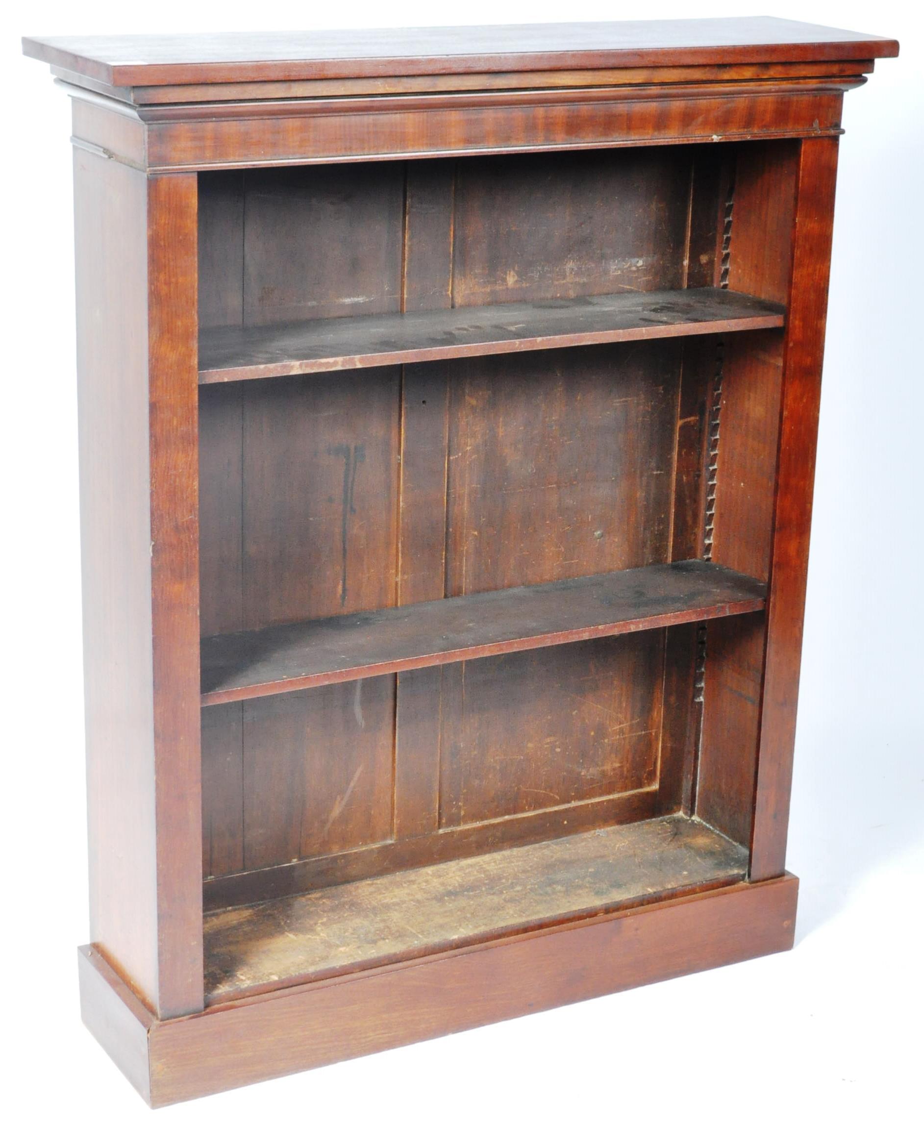 19TH CENTURY MAHOGANY OPEN LIBRARY BOOKCASE - Image 2 of 8