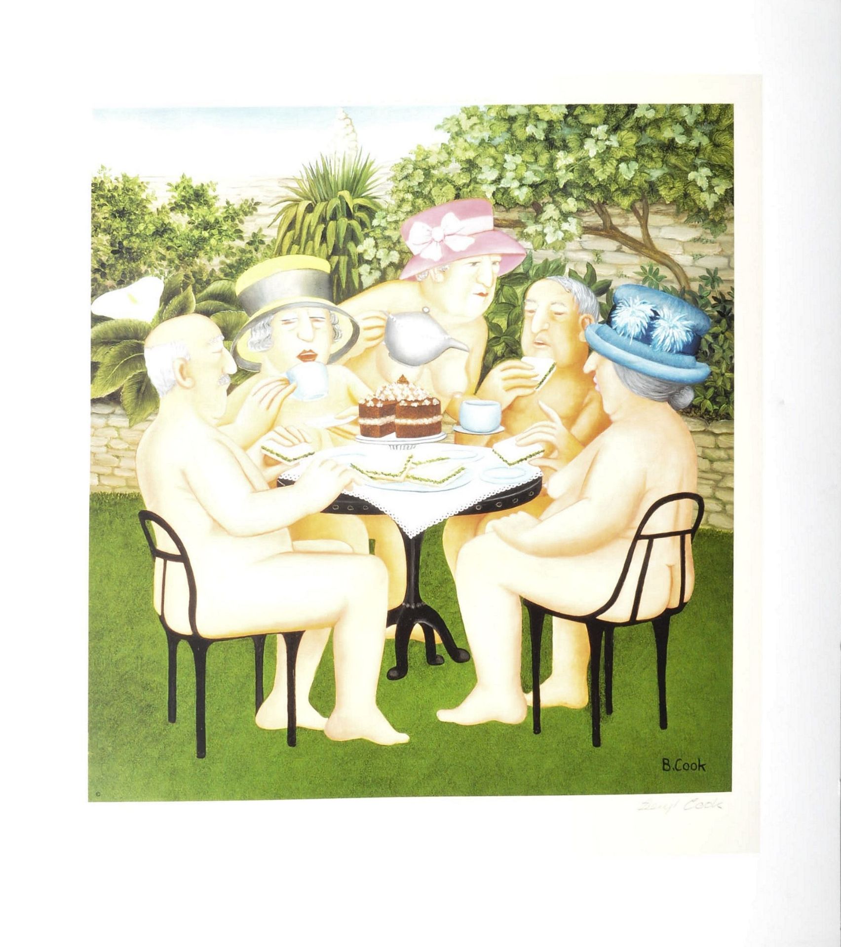 BERYL COOK - TEA IN THE GARDEN - SIGNED PRINT