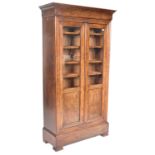 19TH CENTURY VICTORIAN FLAME MAHOGANY LIBRARY BOOKCASE CABINET