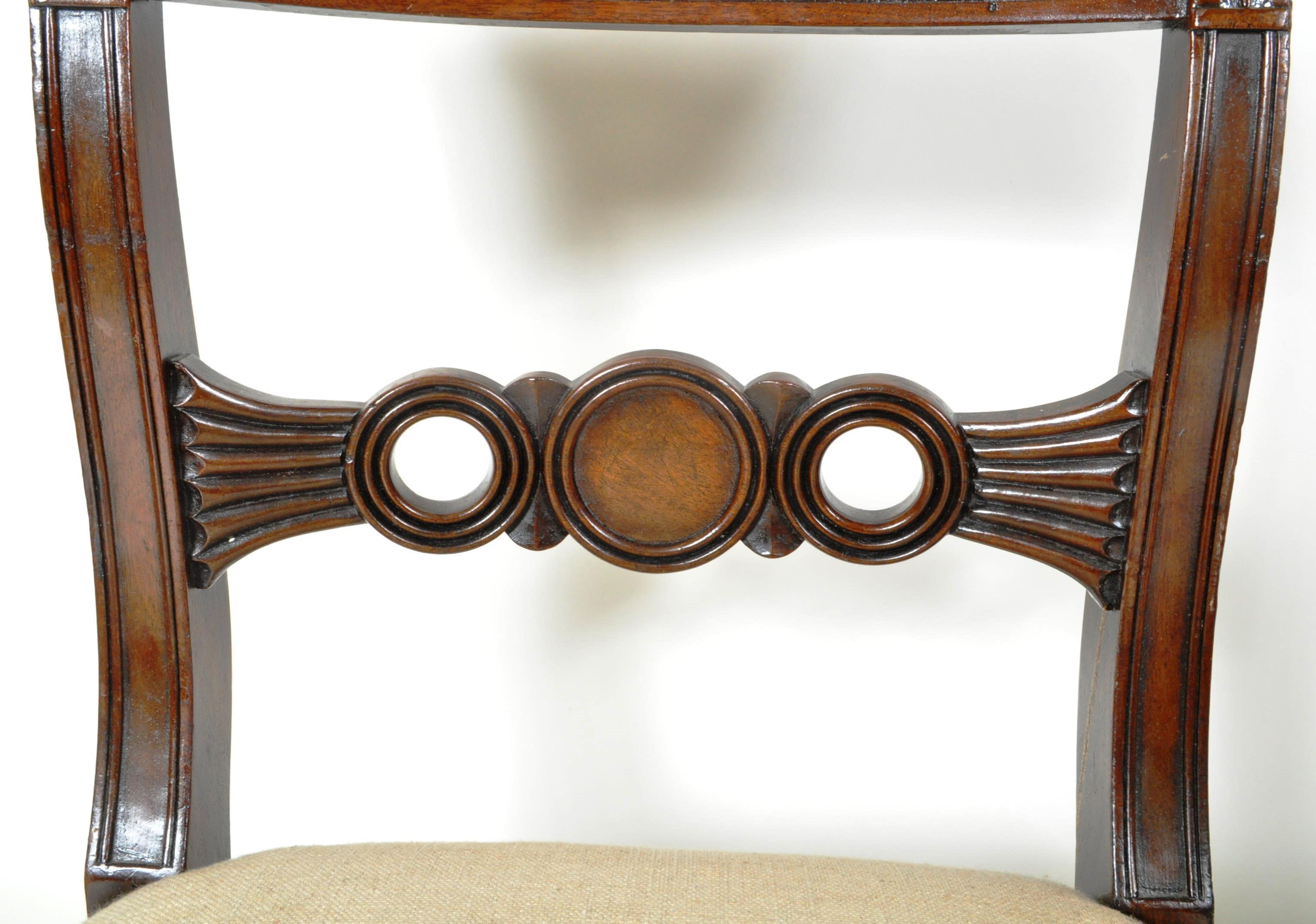 SET OF FIVE GILLOWS MANNER BAR BACK DINING CHAIRS - Image 7 of 8