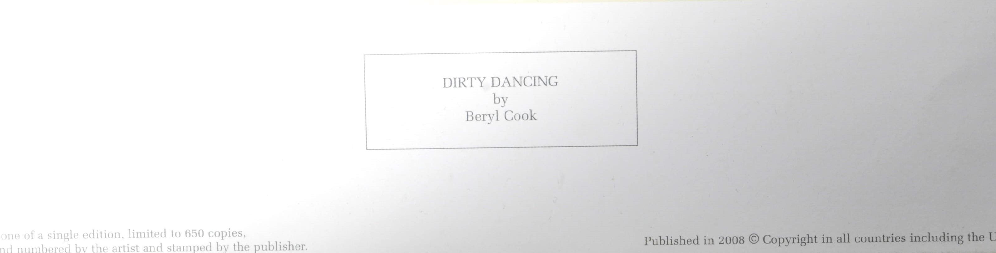 BERYL COOK - DIRTY DANCING - SIGNED PRINT - Image 6 of 6