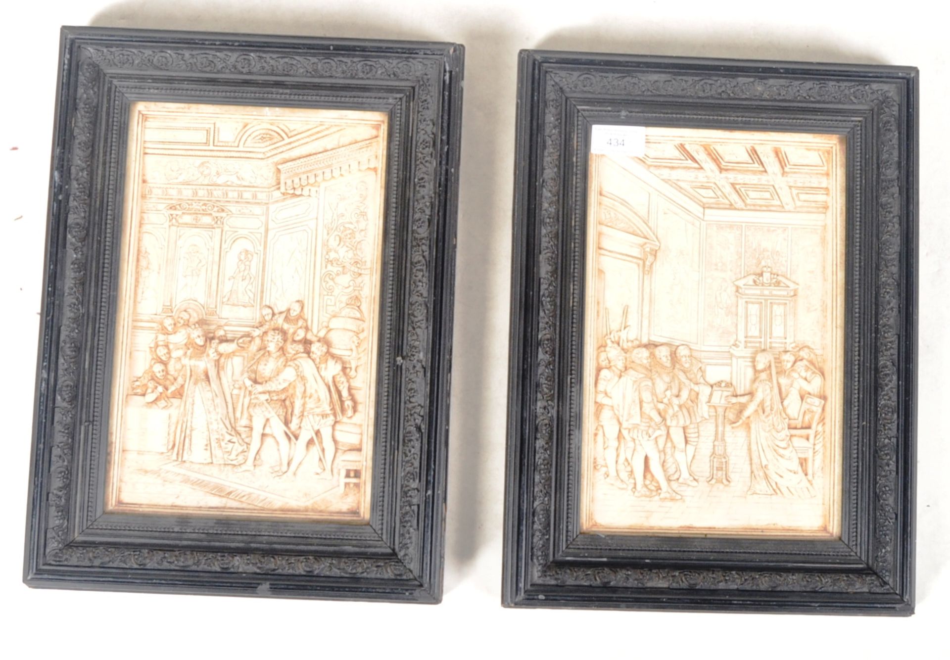 PAIR OF 19TH CENTURY CAST WAX / PLASTER RELIEF PANELS - Image 2 of 8