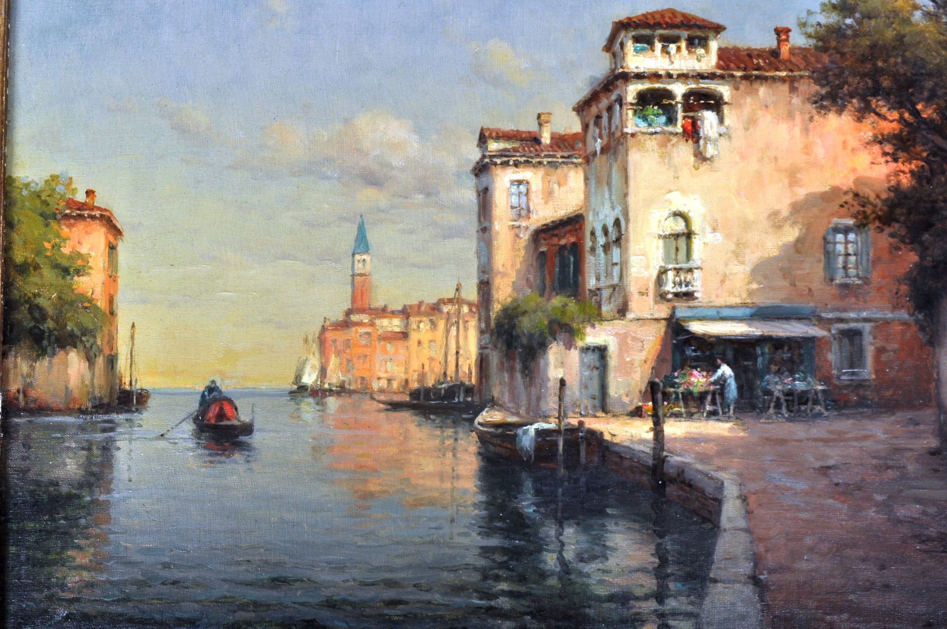 JOSEPH ANTOINE BOUVARD (1840-1920) - OIL ON CANVAS VENETIAN PAINTING - Image 5 of 9