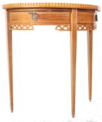 EARLY 20TH CENTURY FRENCH EMPIRE OAK DEMI LUNE SIDE TABLE