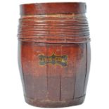 LARGE 19TH CENTURY SHIPPING SPICE BARREL WITH LID