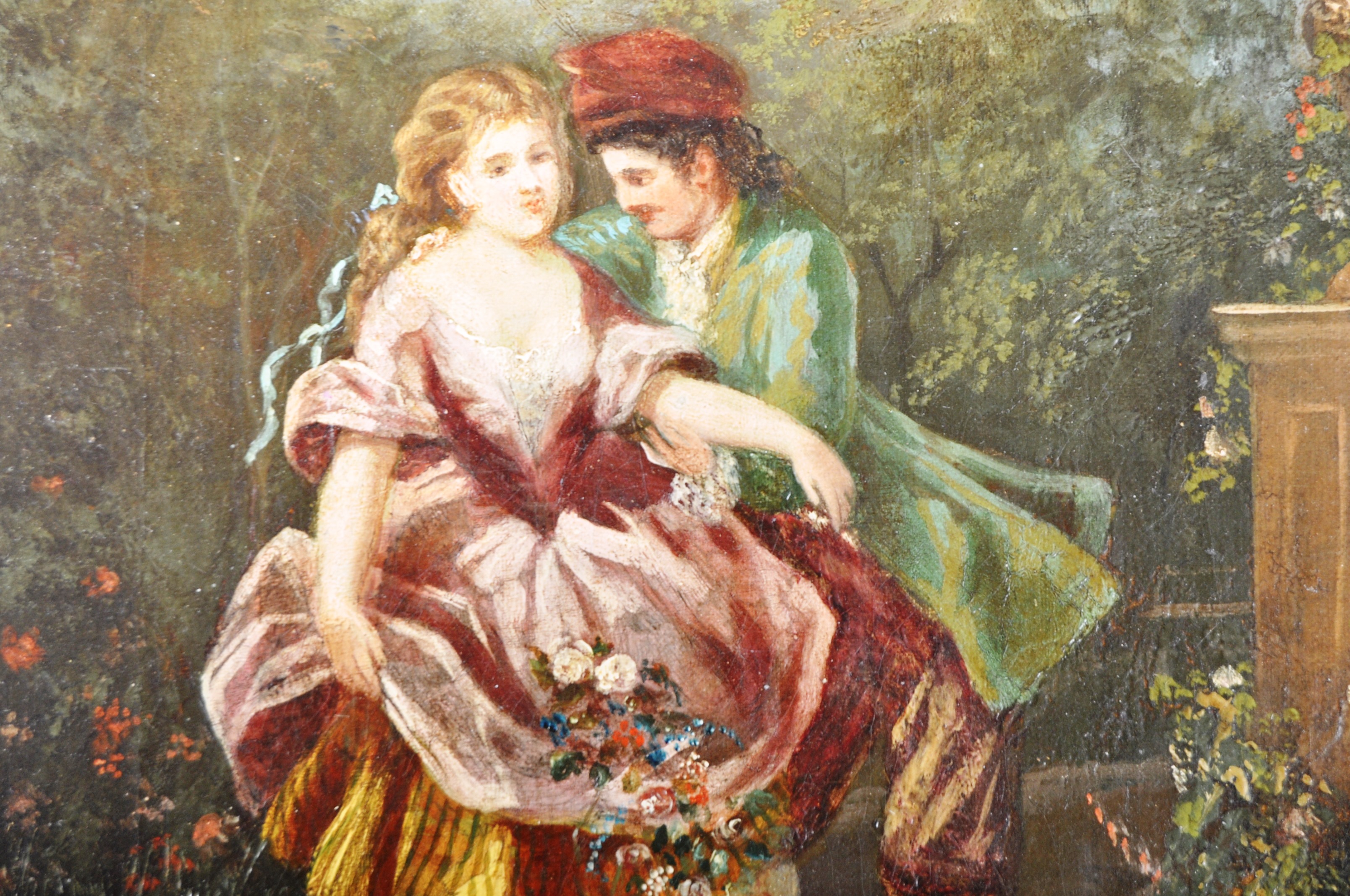 19TH CENTURY ITALIAN OIL ON CANVAS ROMANTIC PAINTING - Image 6 of 7