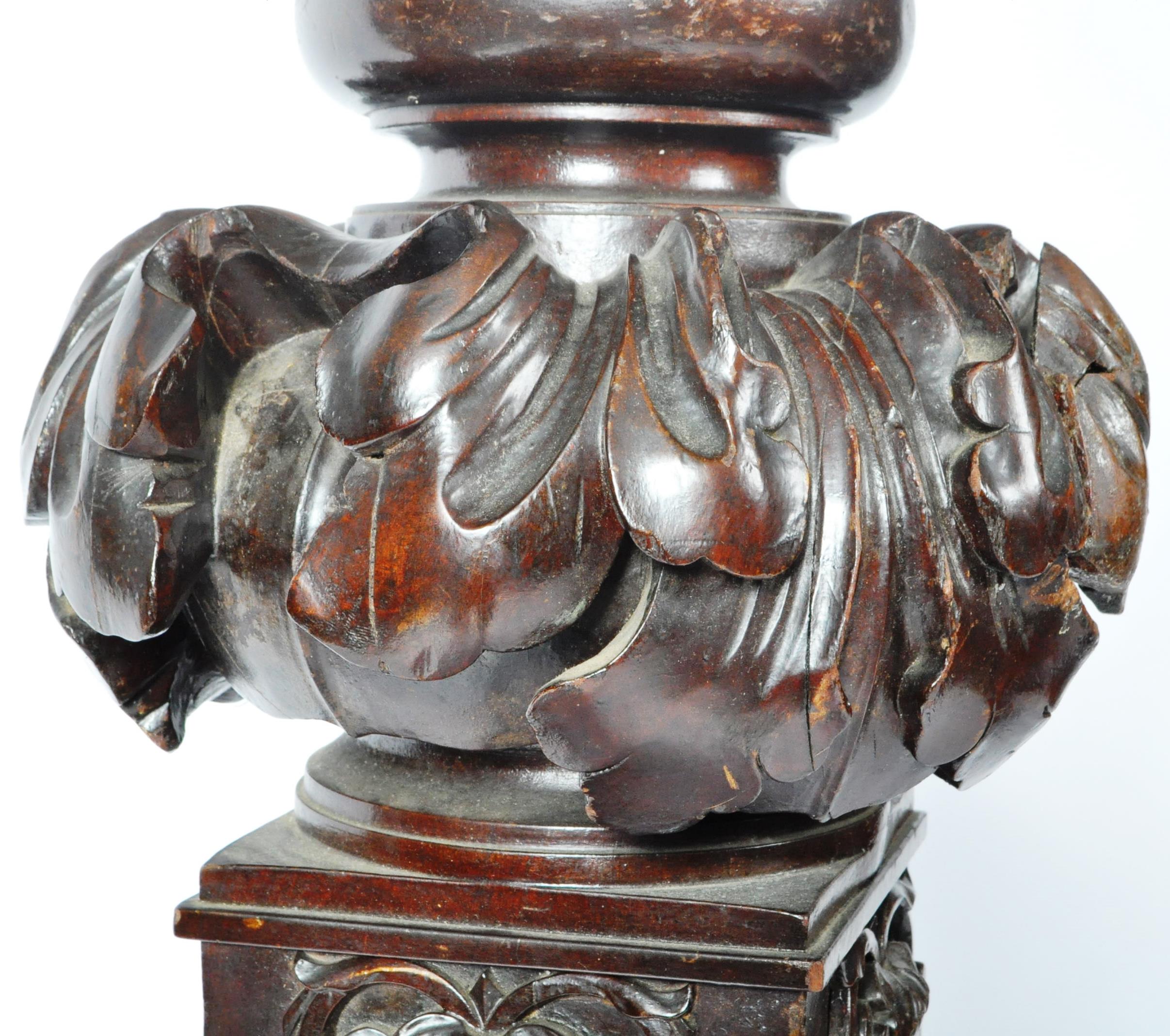19TH CENTURY THICK CARVED JARDINIERE / PLANT STAND - Image 6 of 11
