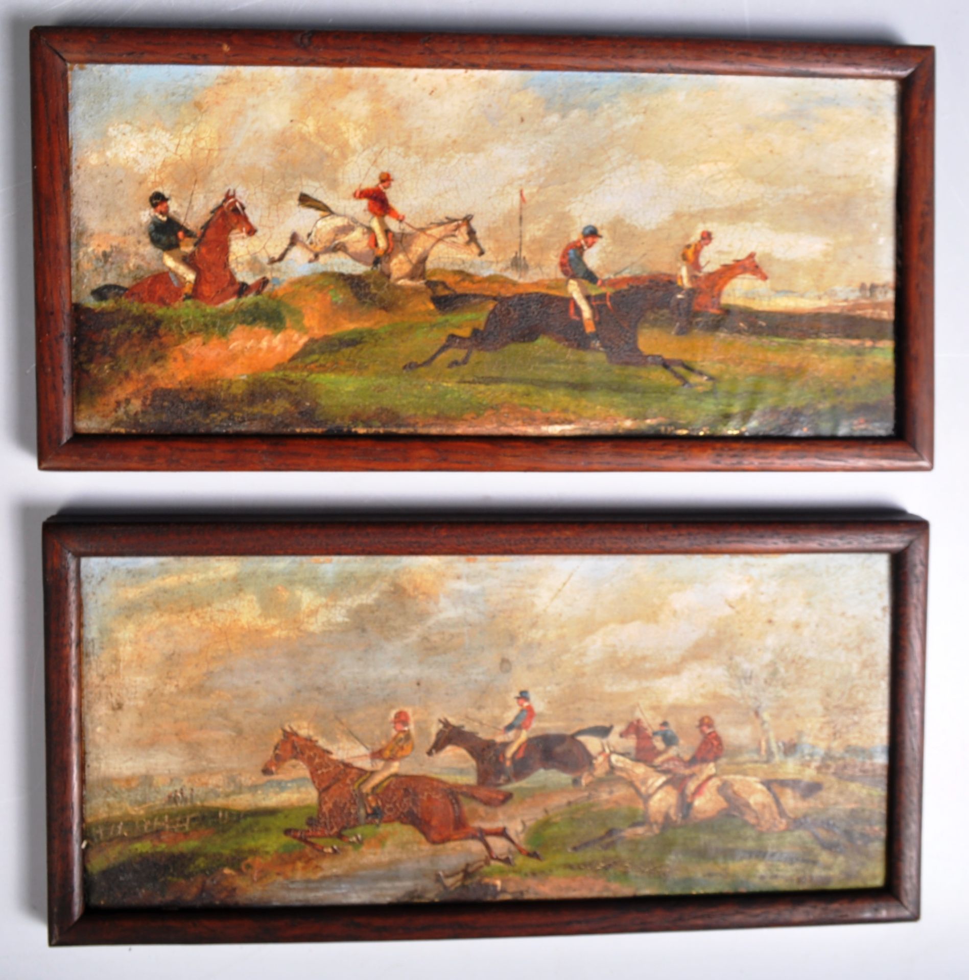 SET OF SIX 19TH CENTURY VICTORIAN OIL ON BOARD PAINTINGS - Image 3 of 8