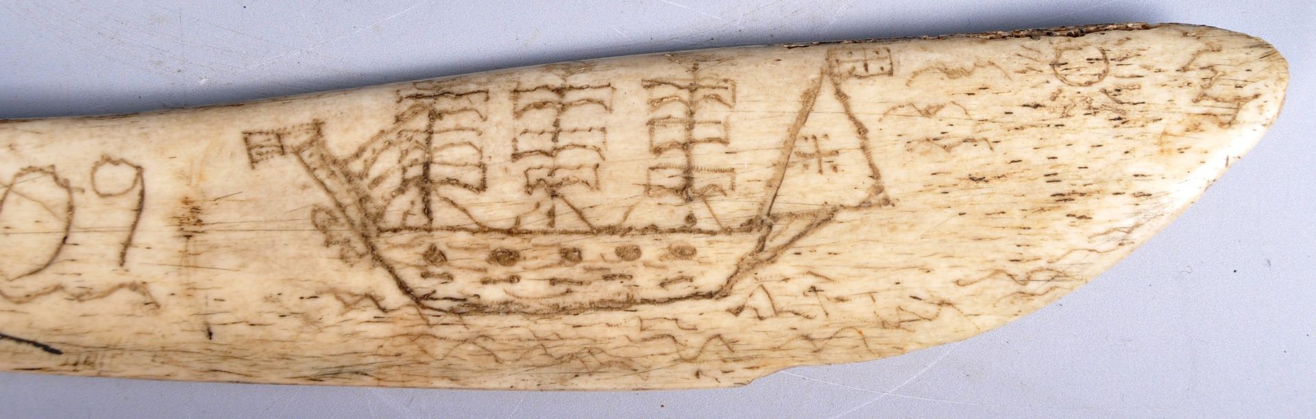 EARLY 19TH CENTURY GEORGE III SCRIMSHAW PAPER KNIFE - Image 4 of 9