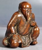 19TH CENTURY CHINESE BRONZE FIGURINE OF AN ELDER