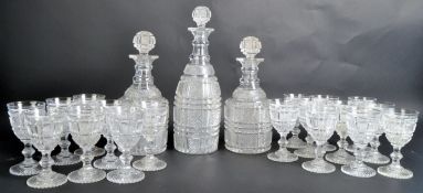 COLLECTION OF 19TH CENTURY WATERFORD CRYSTAL DRINKING GLASSES