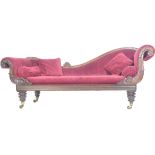 ATTRIBUTED TO GILLOWS - REGENCY ROSEWOOD CHAISE LOUNGE