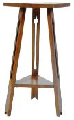 ARTS & CRAFTS OAK TRIPOD FLOOR STANDING LAMP