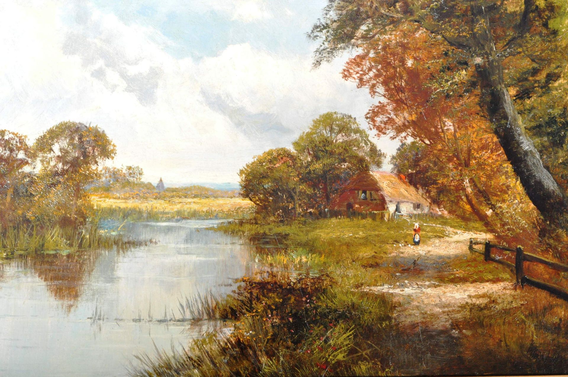 HENRY COOPER 'NEAR THAMES DITTON' OIL ON CANVAS PAINTING - Image 4 of 9