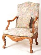 19TH CENTURY CARVED WALNUT THRONE ARMCHAIR