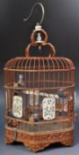 19TH CENTURY CHINESE CARVED HARDWOOD BIRDCAGE