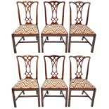 SET OF SIX 20TH CENTURY CHIPPENDALE REVIVAL CHAIRS