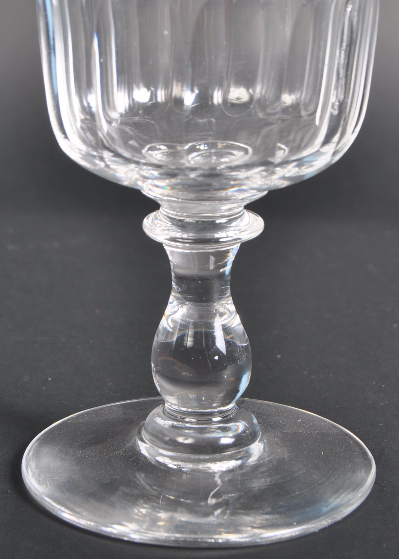 SET OF 19TH CENTURY FACET CUT WINE GOBLETS - Image 5 of 5