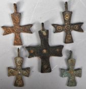 COLLECTION OF ANCIENT ROMAN / BYZANTINE BRONZE COPTIC CROSSES