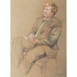 20TH CENTURY SIGNED POLITICAL PASTEL PORTRAIT SKETCH