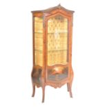 20TH CENTURY FRENCH KINGWOOD BOMBE VITRINE CABINET