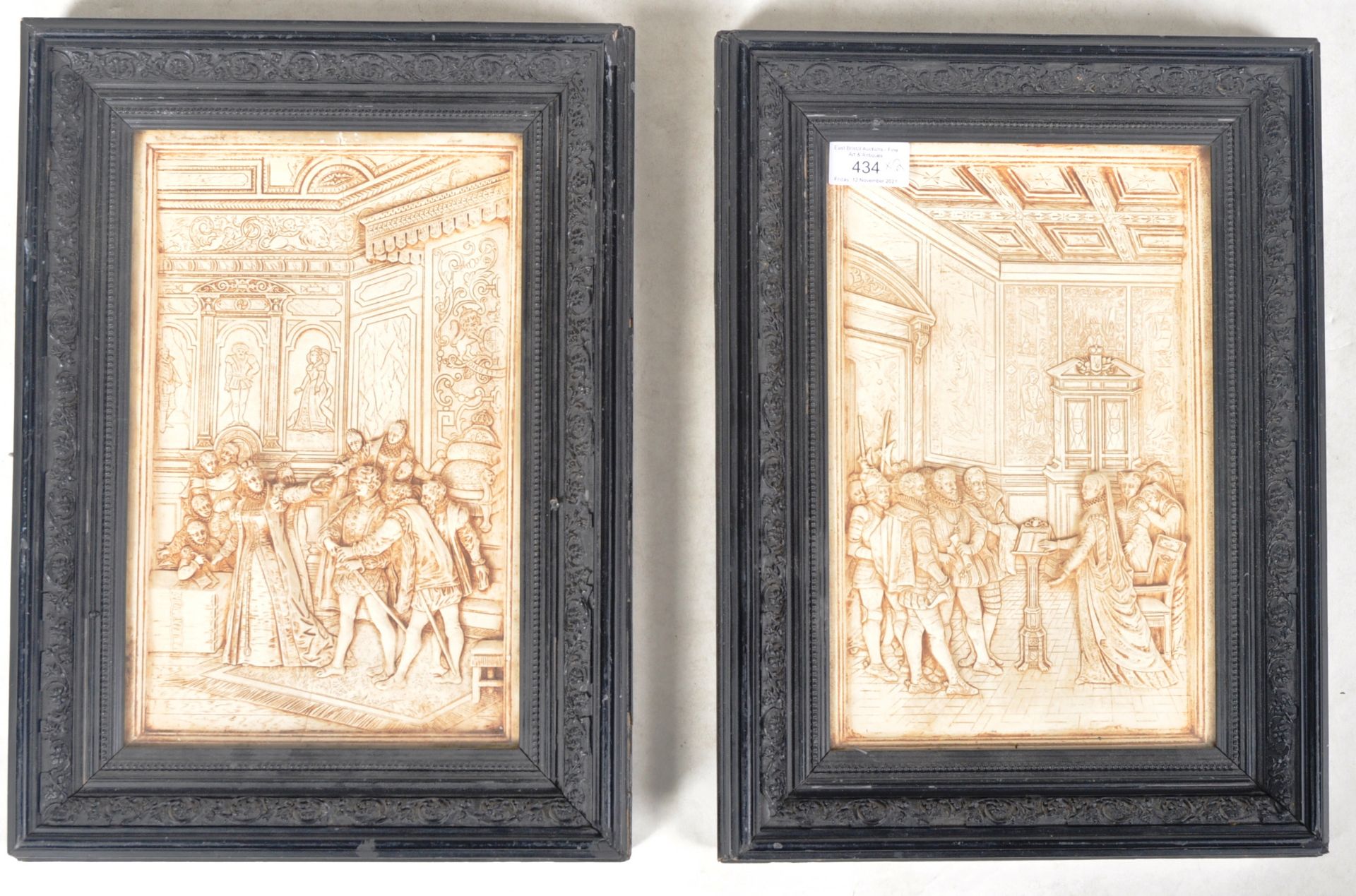 PAIR OF 19TH CENTURY CAST WAX / PLASTER RELIEF PANELS