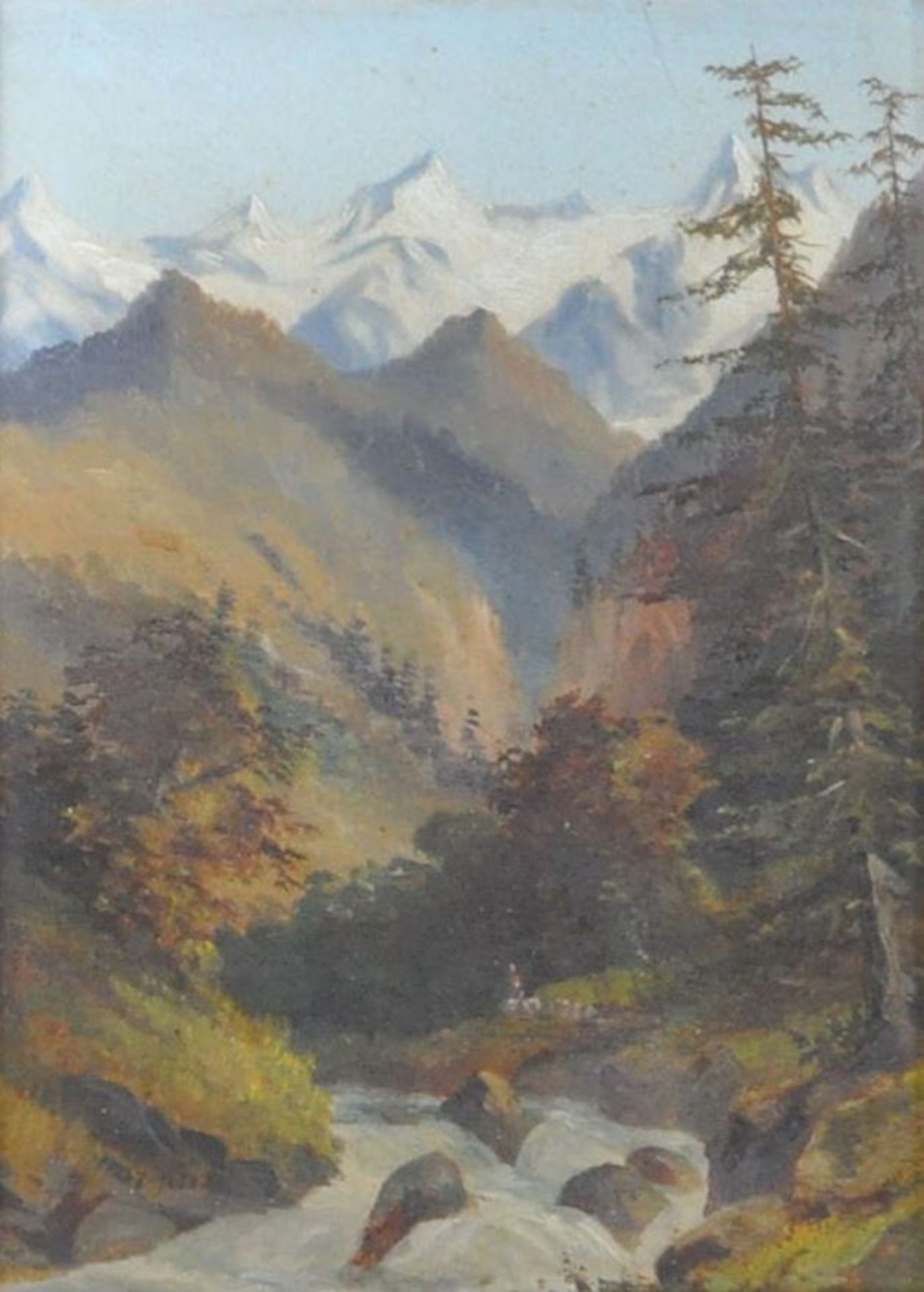 PAIR OF 19TH CENTURY SWISS ALPINE OIL PAINTINGS - Image 3 of 8