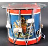 EARLY 20TH CENTURY PAINTED MILITARY DRUM COFFEE TABLE