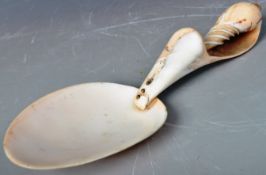 18TH CENTURY NAUTICAL MARITIME CARVED SHELL SPOON
