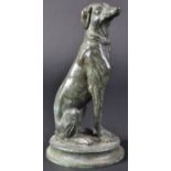 19TH CENTURY BRONZE ORNAMENT FIGURE IN THE FORM OF A GREYHOUND