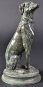 19TH CENTURY BRONZE ORNAMENT FIGURE IN THE FORM OF A GREYHOUND