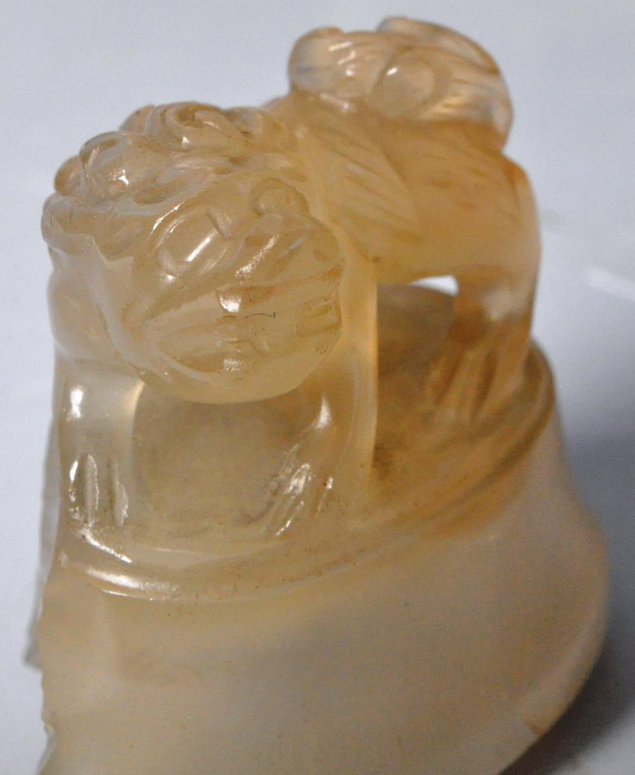 19TH CENTURY CHINESE CARVED JADE CENSER ON STAND - Image 5 of 6