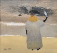 MARY FEDDEN RA (BRITISH BORN 1915-2012) - BY THE SEA II WATERCOLOUR PAINTING