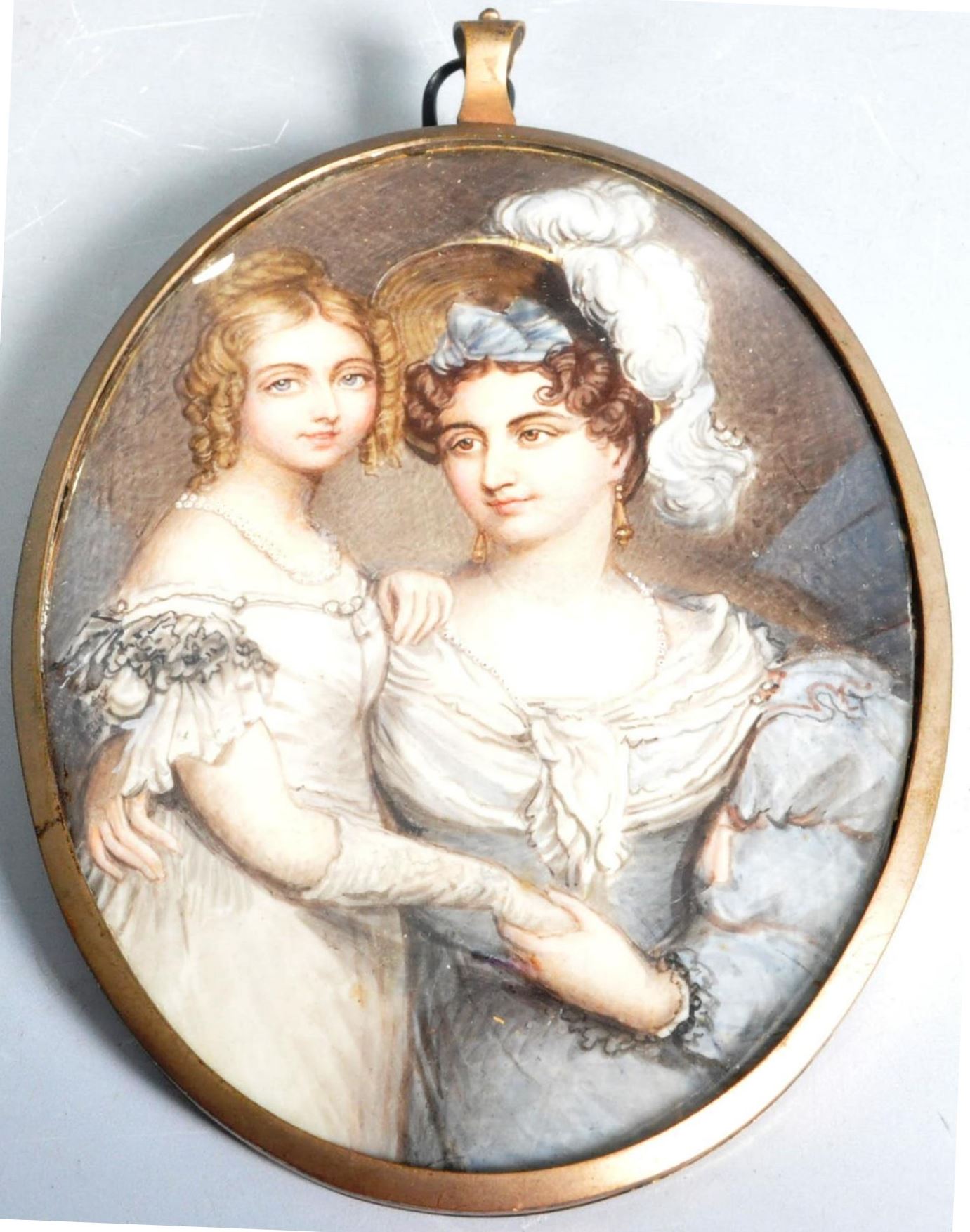 19TH CENTURY VICTORIAN OVAL PORTRAIT MINIATURE PAINTING