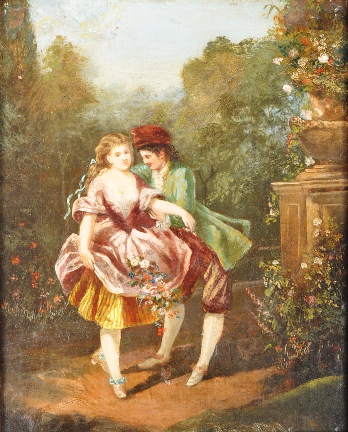 19TH CENTURY ITALIAN OIL ON CANVAS ROMANTIC PAINTING