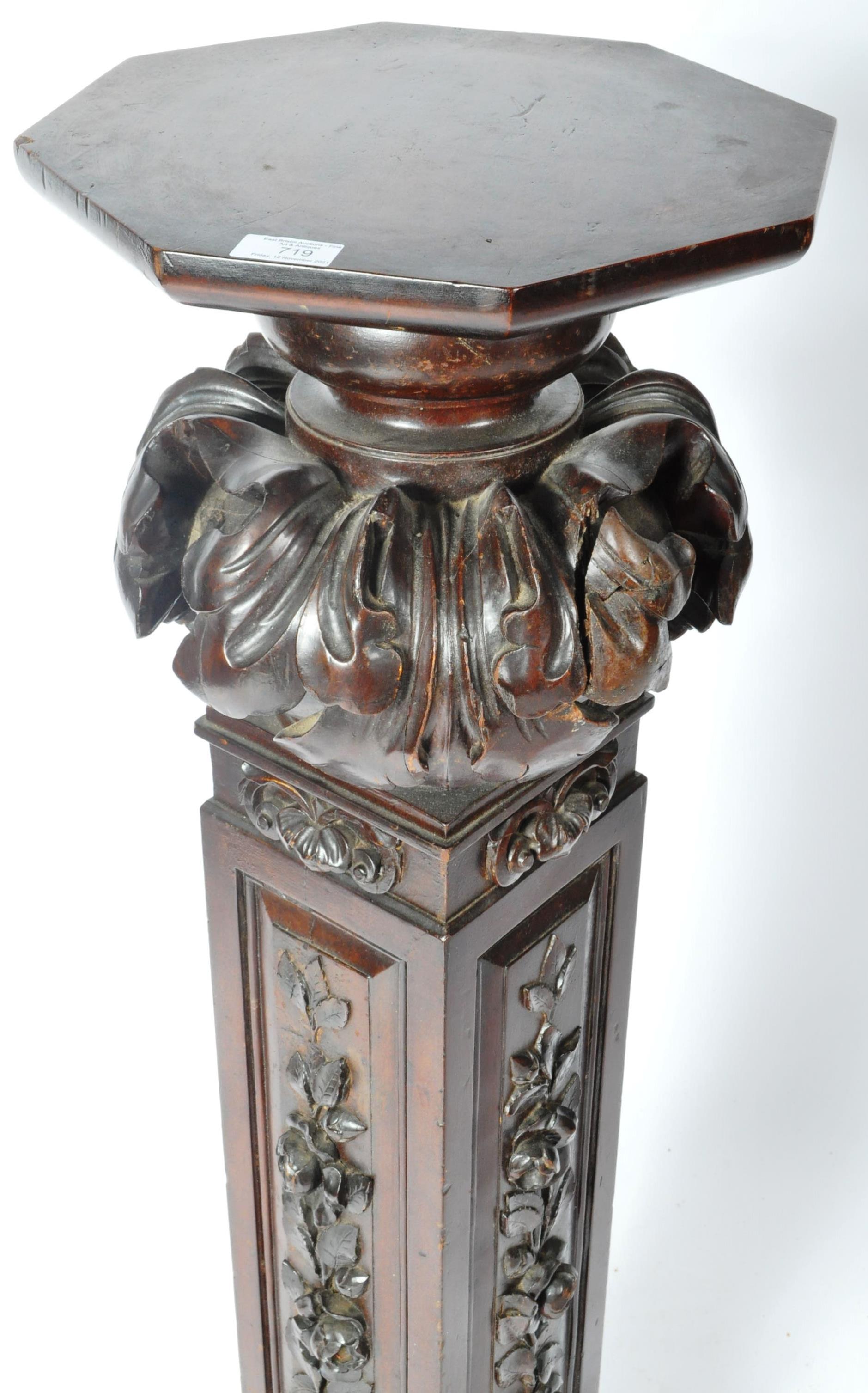 19TH CENTURY THICK CARVED JARDINIERE / PLANT STAND - Image 3 of 11