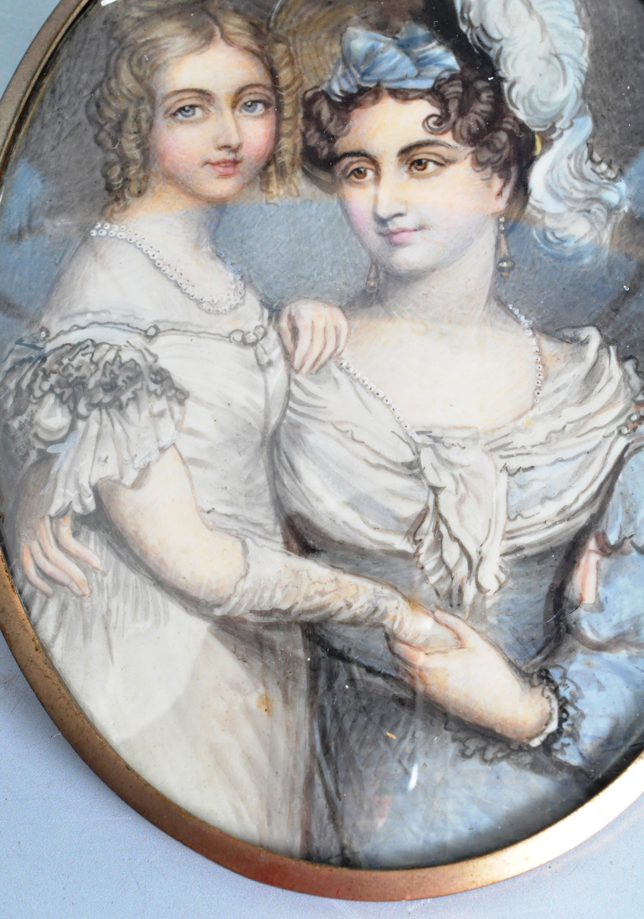 19TH CENTURY VICTORIAN OVAL PORTRAIT MINIATURE PAINTING - Image 3 of 4