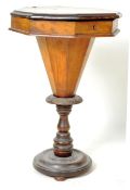 19TH CENTURY VICTORIAN WALNUT LADIES WORK SEWING BOX STAND