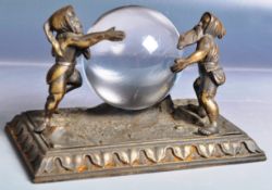 19TH CENTURY BRONZE WITCHES CRYSTAL BALL STAND