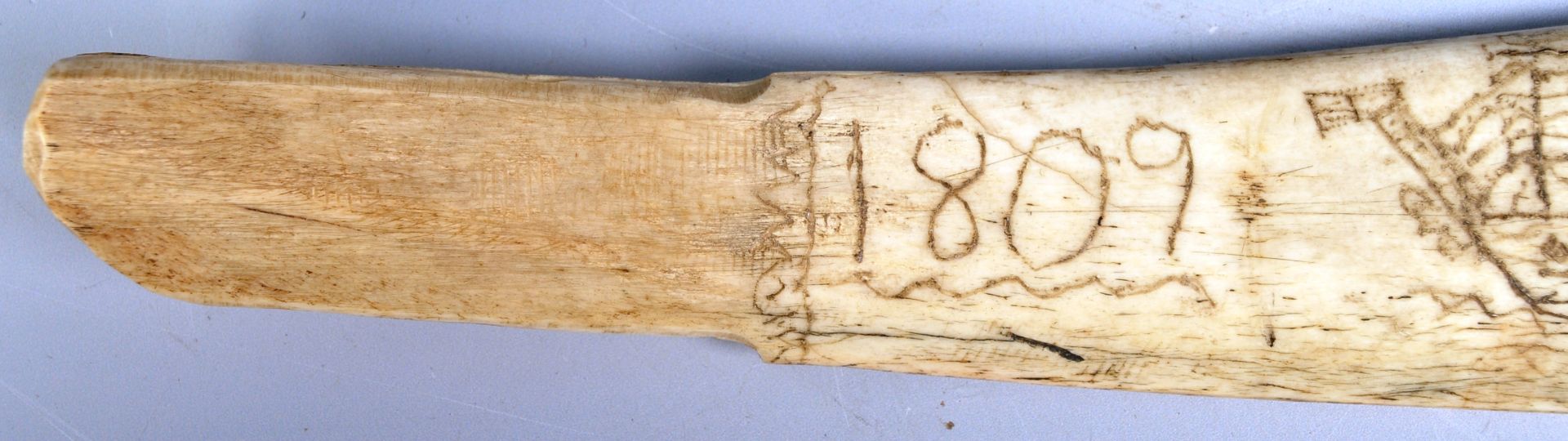 EARLY 19TH CENTURY GEORGE III SCRIMSHAW PAPER KNIFE - Image 3 of 9