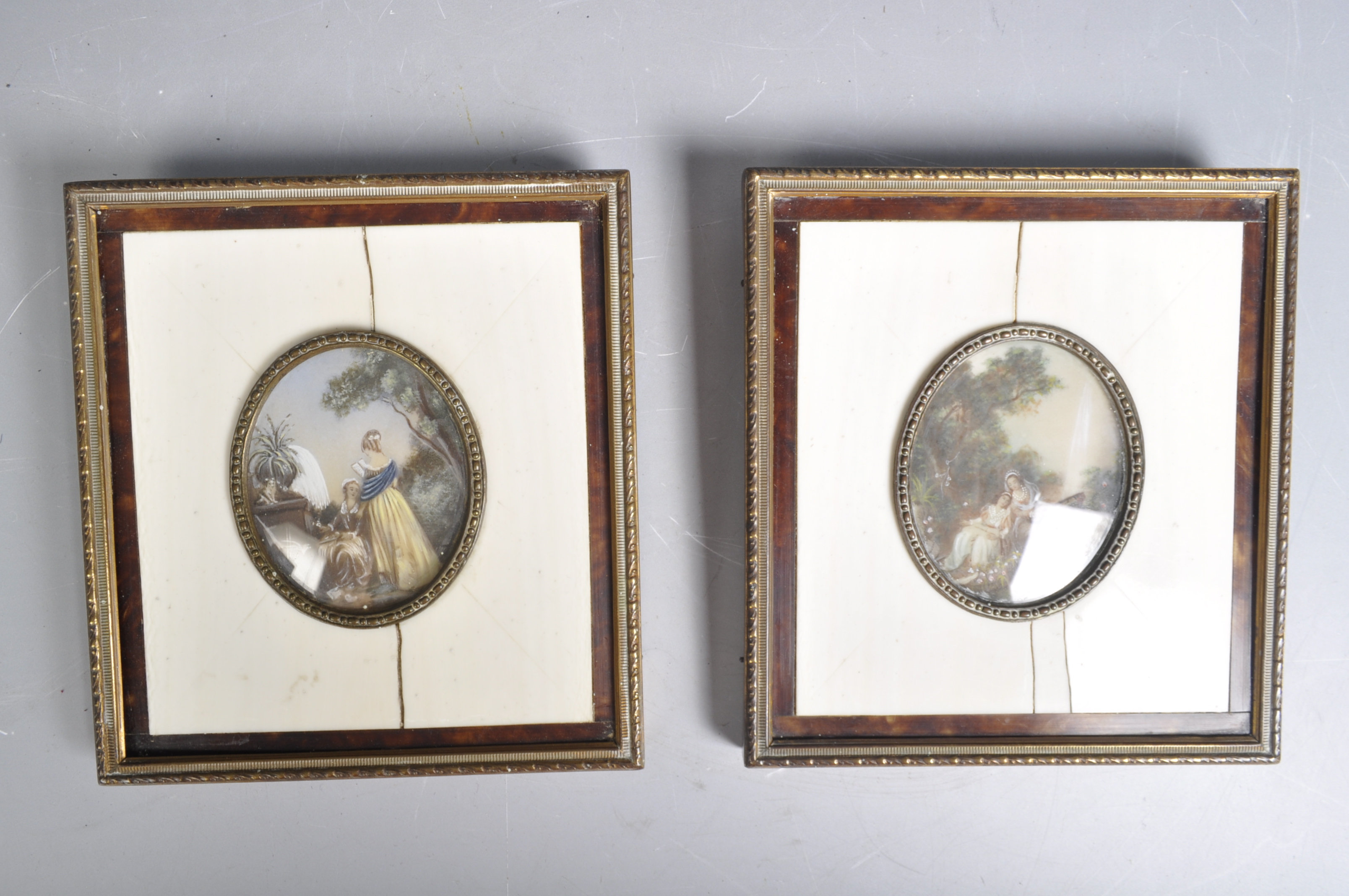 PAIR OF 19TH CENTURY FRAMED IVORY PAINTINGS - Image 2 of 7