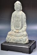 19TH CENTURY CHINESE CARVED STONE BUDDHA FIGURINE