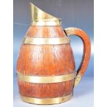 EARLY 19TH CENTURY GEORGE III COOPERED BARREL ALE JUG